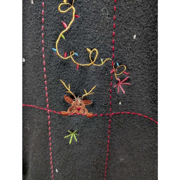 Vintage Onque Casuals Ugly Christmas Sweater Cardigan Holiday Festive Size 2X - Picture 3 of 10